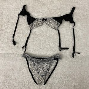 Black & White Garter and Panty
